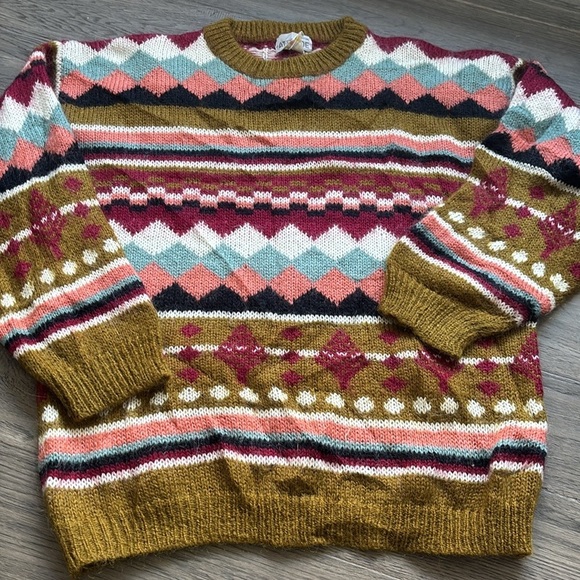 Mohair Geometric Pattern Sweater - Picture 2 of 11